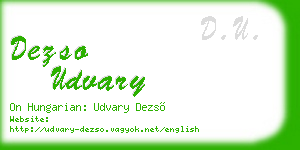 dezso udvary business card